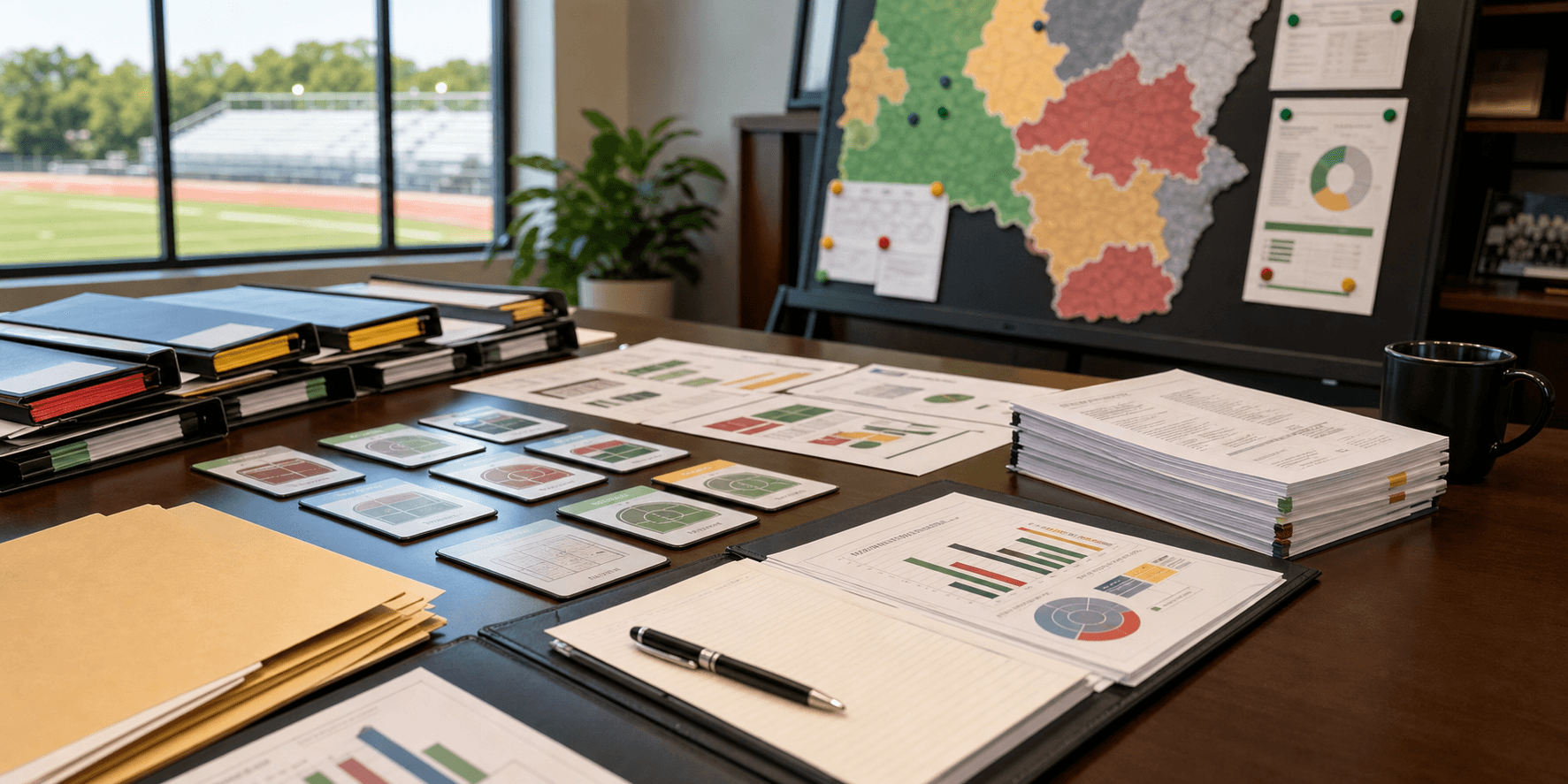 District school sports dashboard with reports and follow-up work