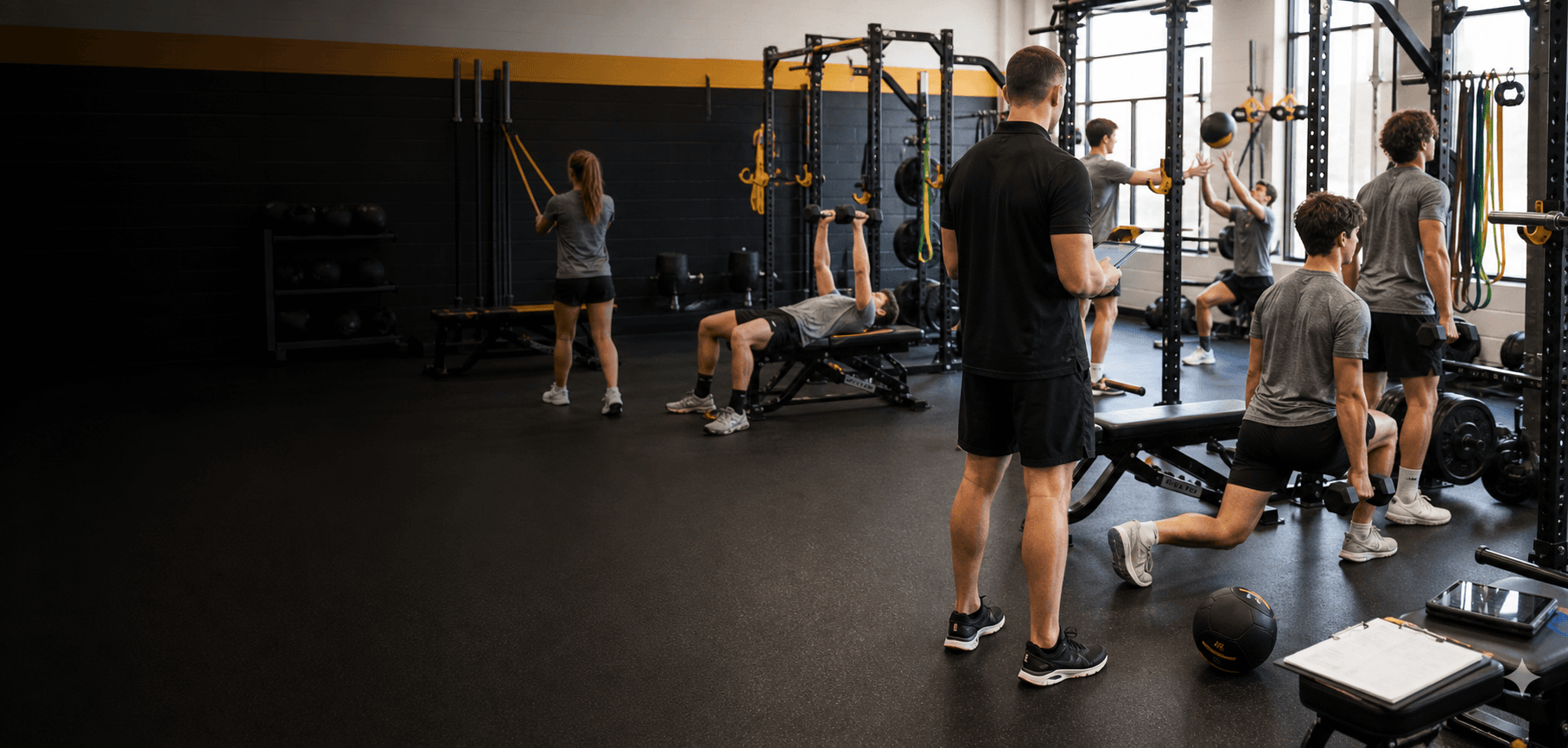 Weight room training group guide for school sports coaches
